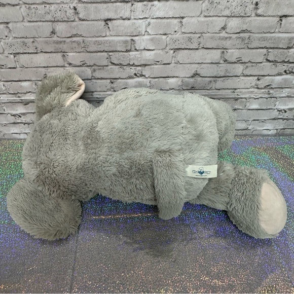 HUG FUN 20" ELEPHANT and BABY Hugging Stuffed Animal Plush Gray Pink Floppy Ears - Picture 8 of 14